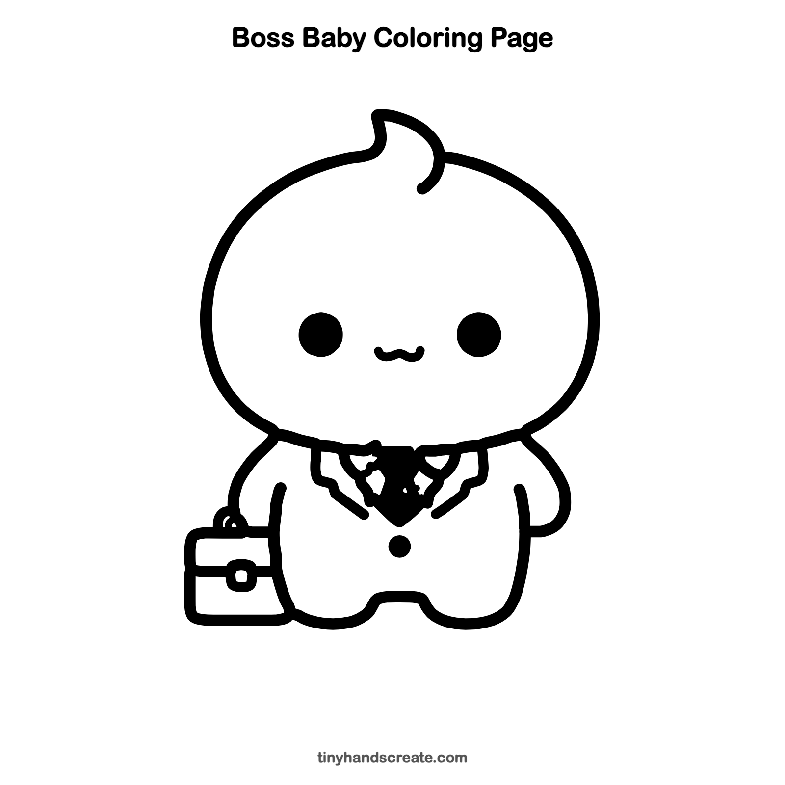 Free printable Boss Baby coloring page for kids