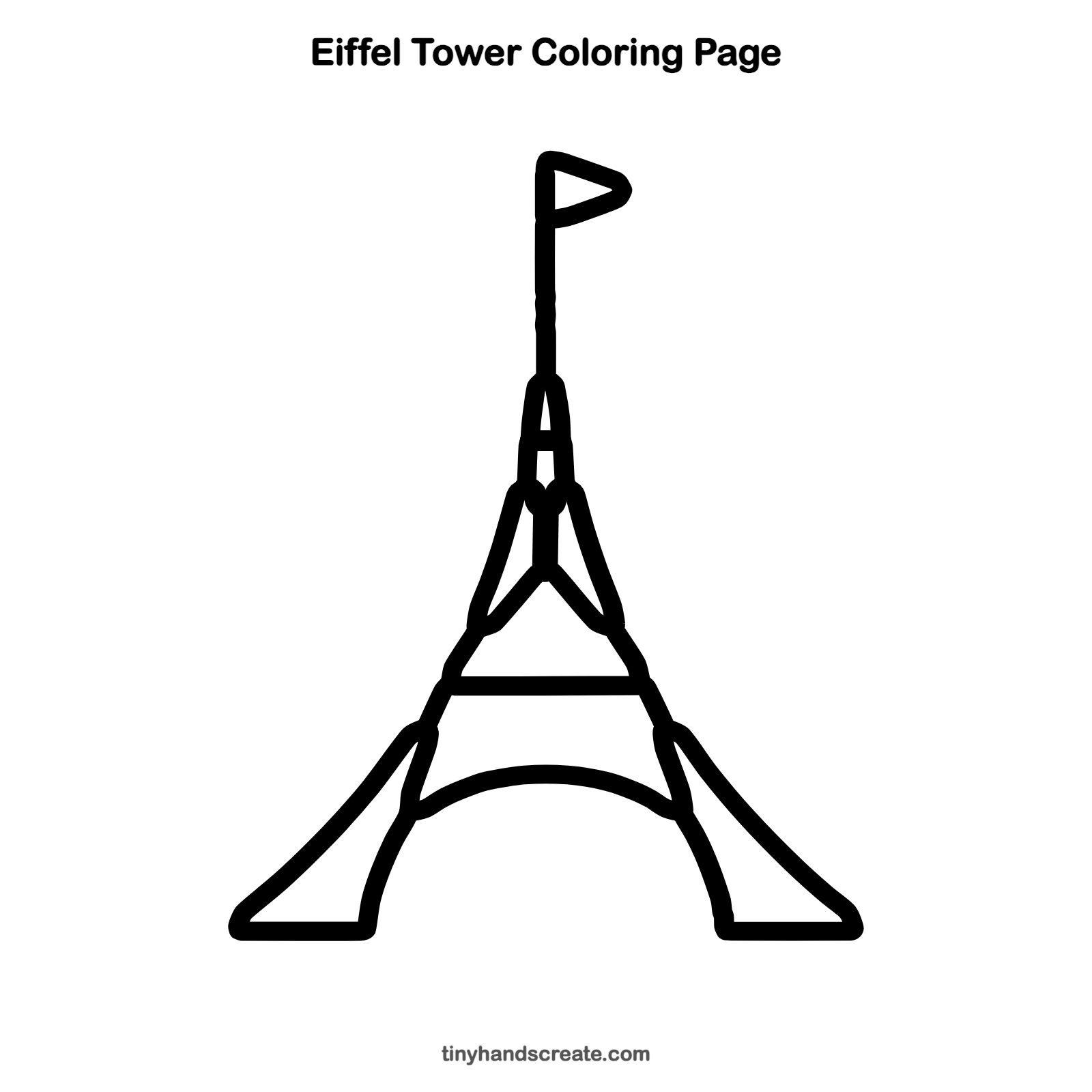 Free printable Eiffel Tower coloring page for kids