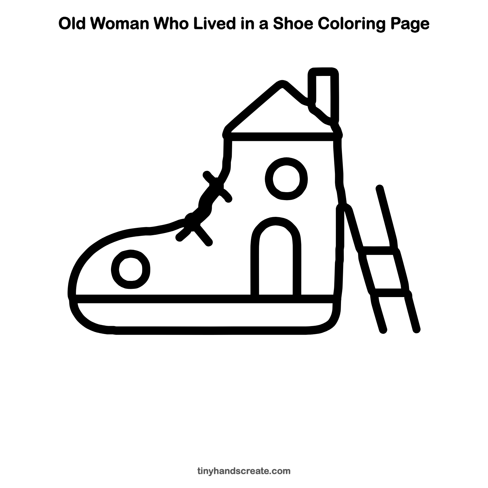 Free printable old woman who lived in a shoe coloring page for kids