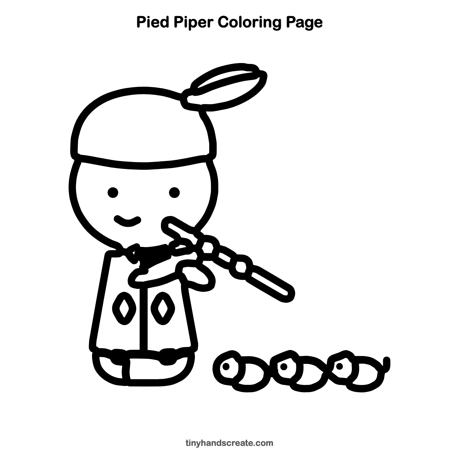 Free printable Pied Piper coloring page for kids