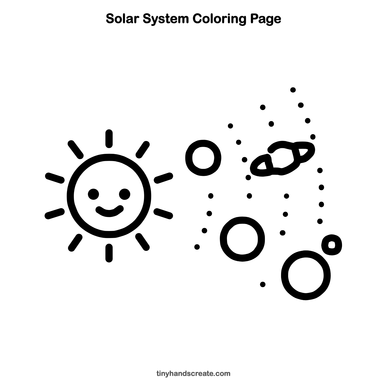 Free printable solar system coloring page for kids