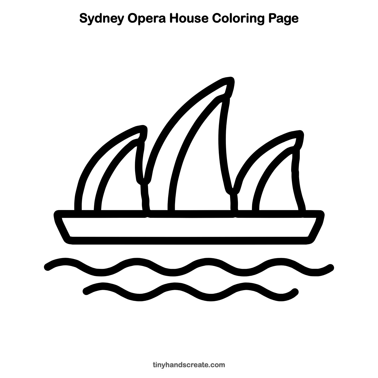 Free printable Sydney Opera House coloring page for kids