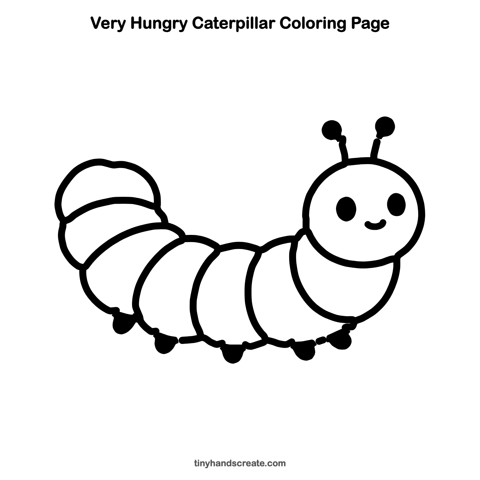 Free printable Very Hungry Caterpillar coloring page for kids