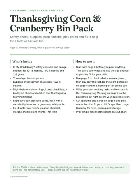 Thanksgiving Corn & Cranberry Bin Pack preview