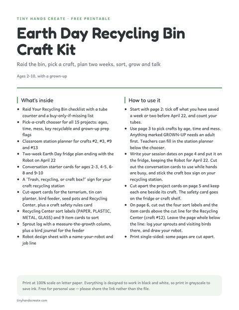 Earth Day Recycling Bin Craft Kit preview