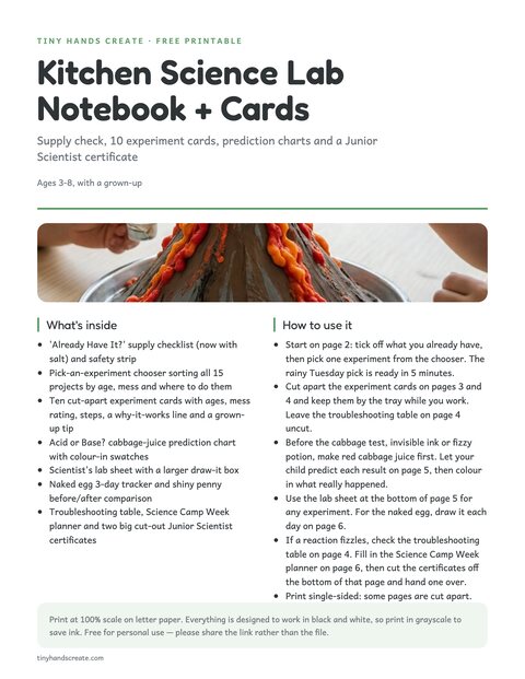 Kitchen Science Lab Notebook + Cards preview