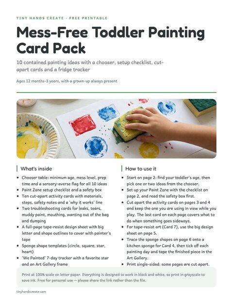 Mess-Free Toddler Painting Card Pack preview