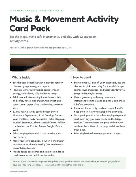 Music & Movement Activity Card Pack preview