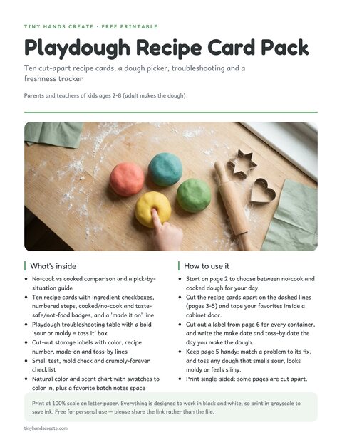 Playdough Recipe Card Pack preview