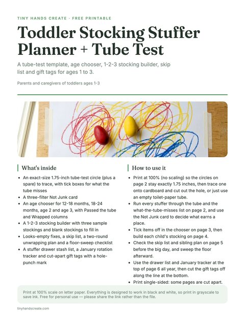 Toddler Stocking Stuffer Planner + Tube Test preview