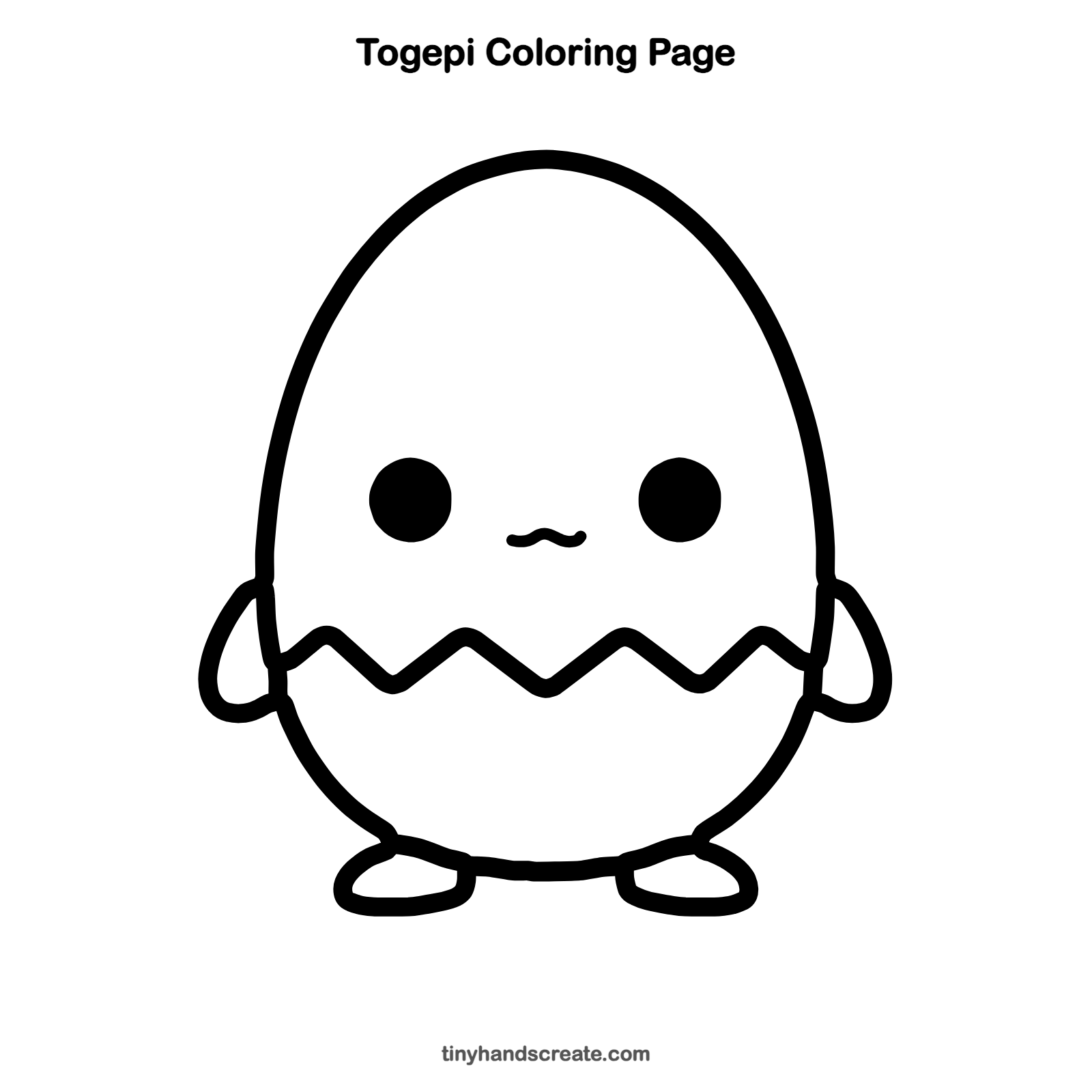Free printable Togepi coloring page for kids