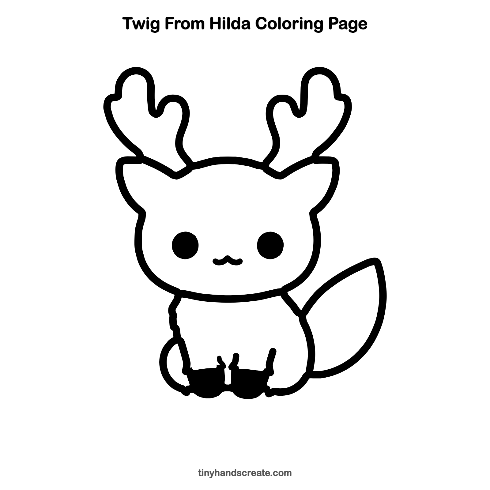 Free printable Twig from Hilda coloring page for kids