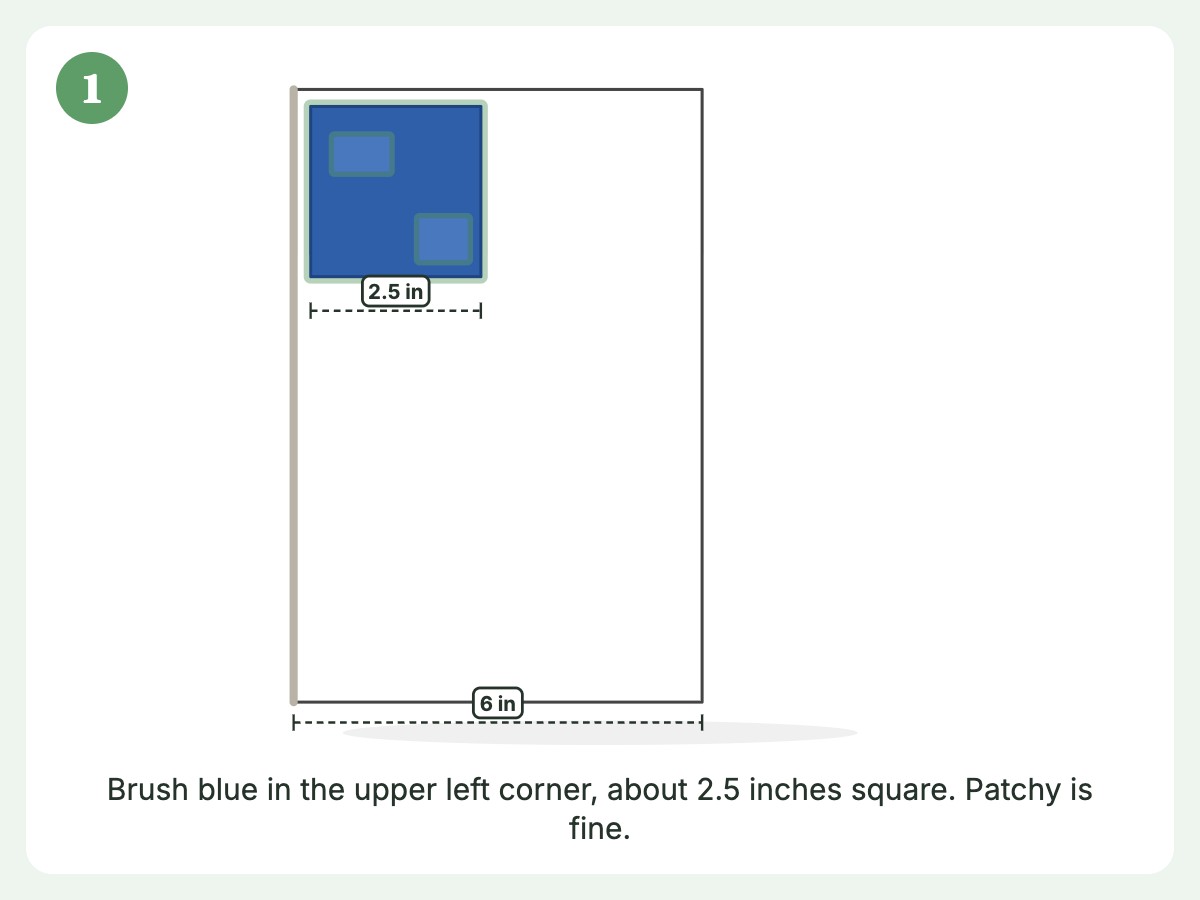 Step 1: Paint the blue star field first