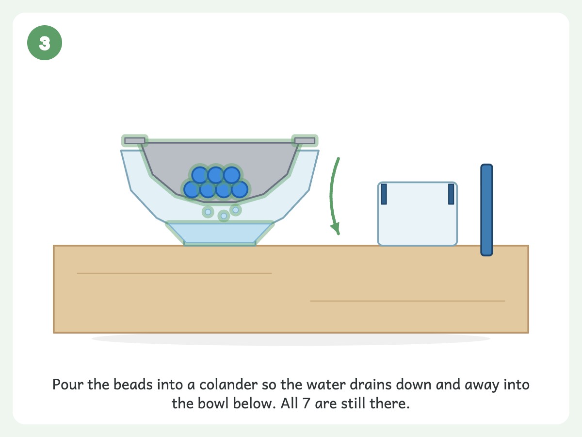 Step 3: Drain the excess water through a colander