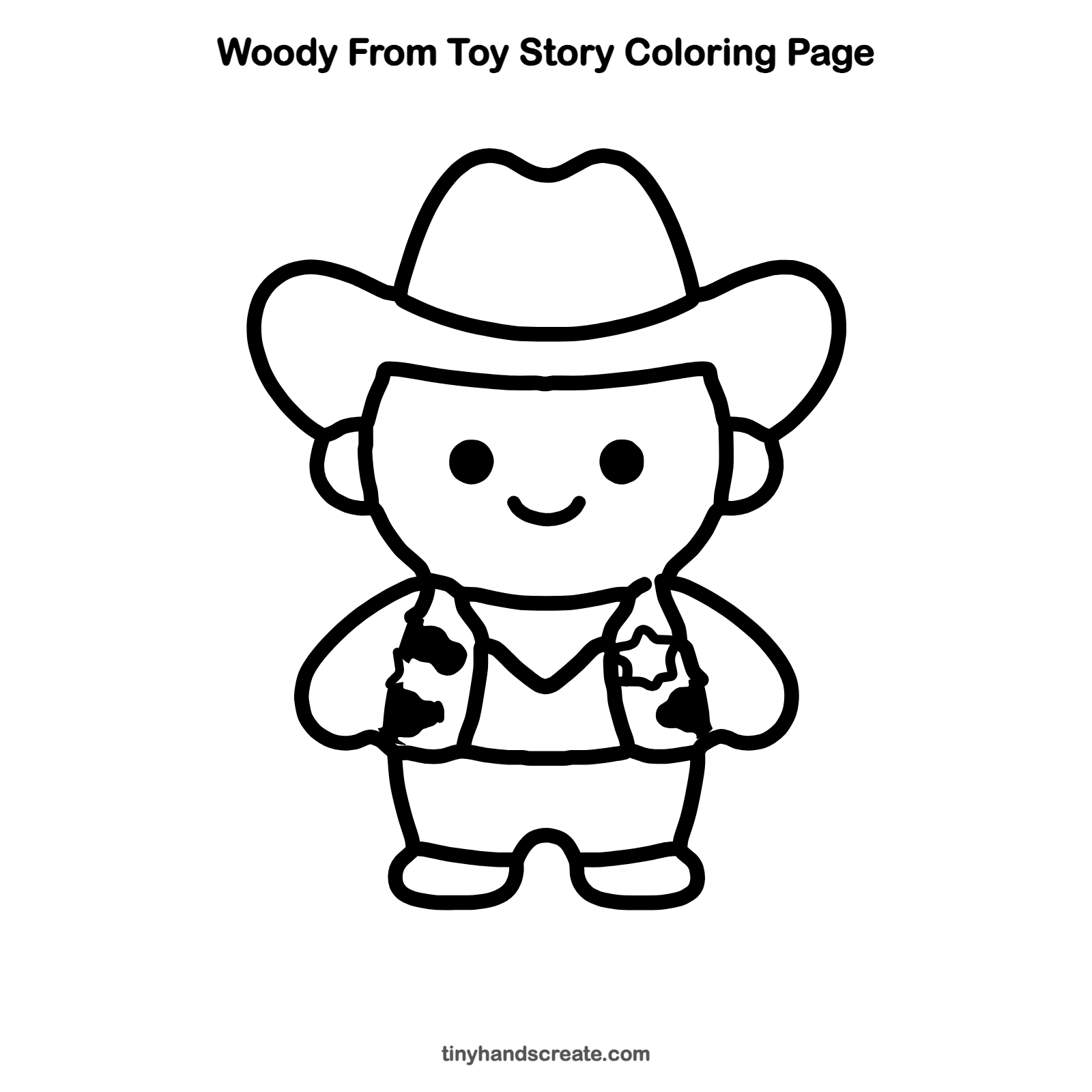 Free printable Woody from Toy Story coloring page for kids